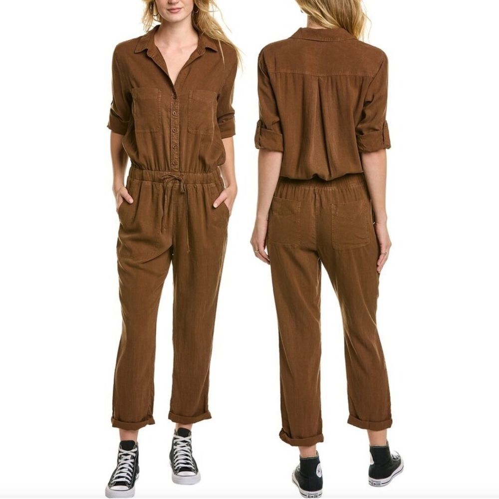 Bella Dahl Utility Jumpsuit‎ Overalls Brown Womens Size Medium